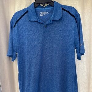Nike Blue Performance Golf Polo Shirt with Moisture-Wicking Fabric